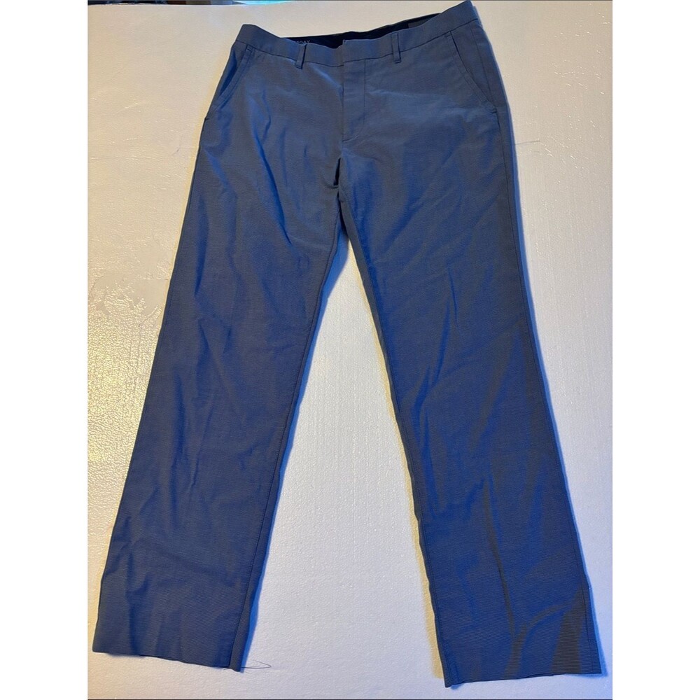 Bonobos Blue Check Straight-Leg Chinos Size 34x32